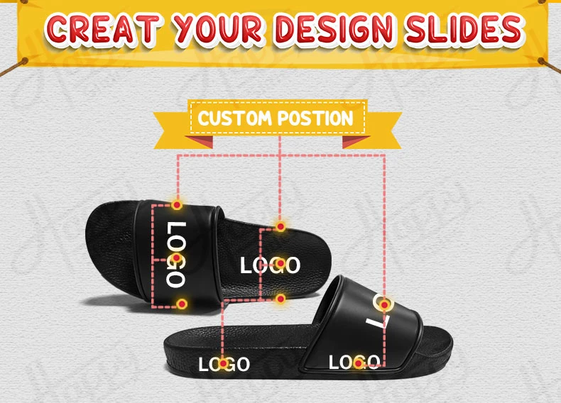 Happy Slides Big Size Customized Logo Made Womens Unisex Outdoor Sandals House Home Custom Print Designer Slides Slippers for Men