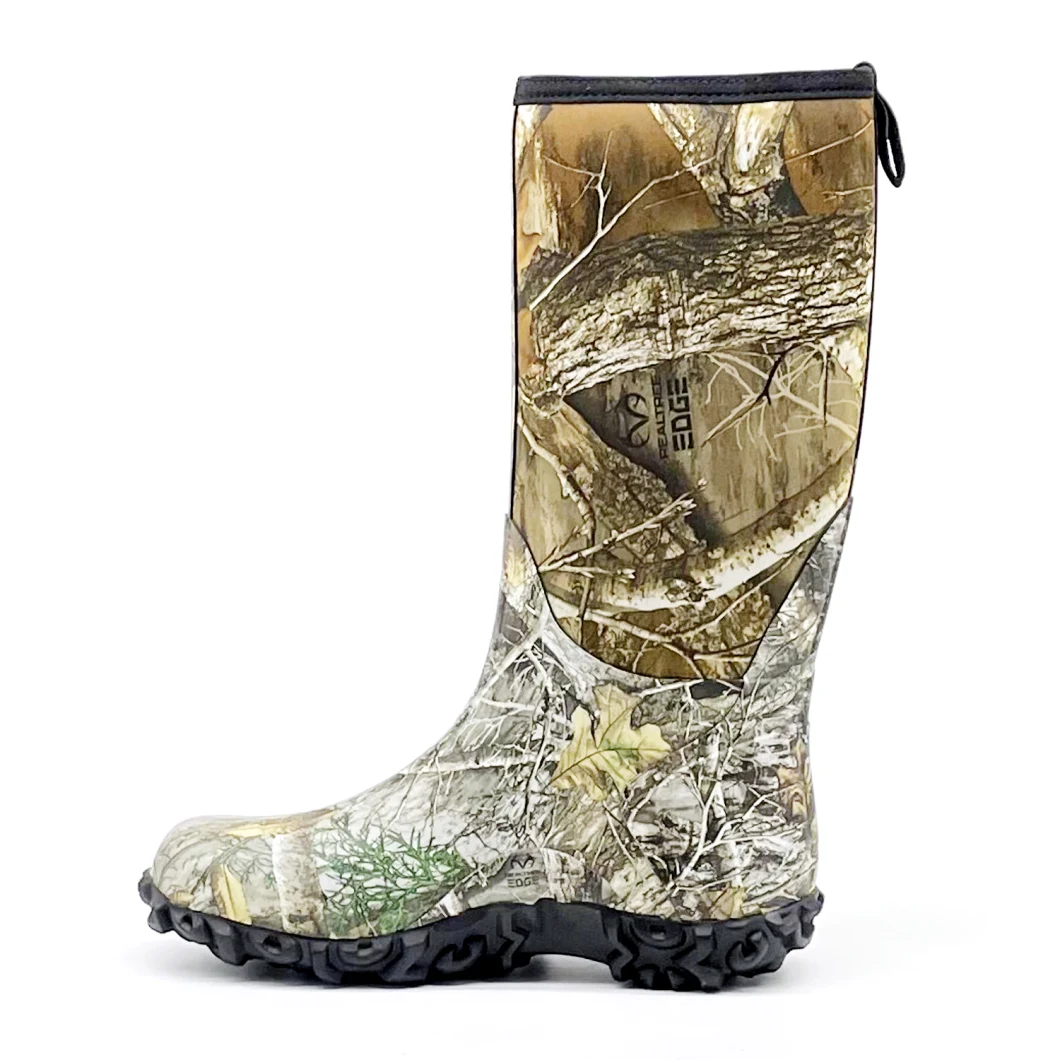 China Manufacturer Real Tree Mossy Oak Camouflage Waterproof Rubber Insulated Neoprene Boots Men′s Knee High Snake Proof Hunting Boots