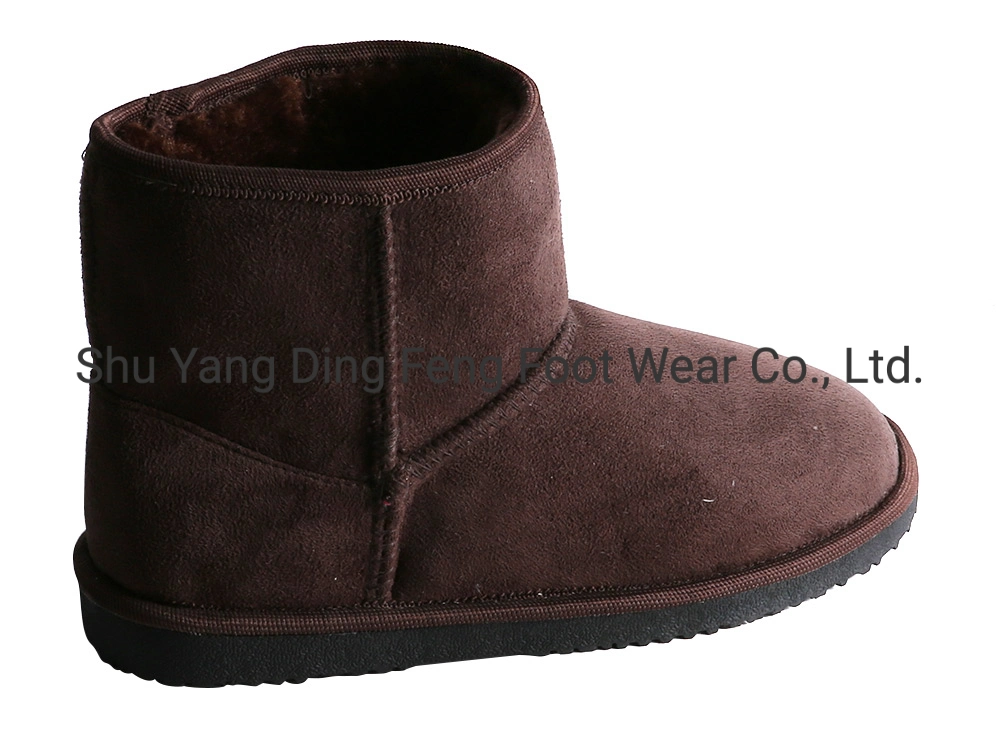 Suede Anti-Skid Snow Boots Rabbit Fur Thickened Inner Lining Warm Shoes