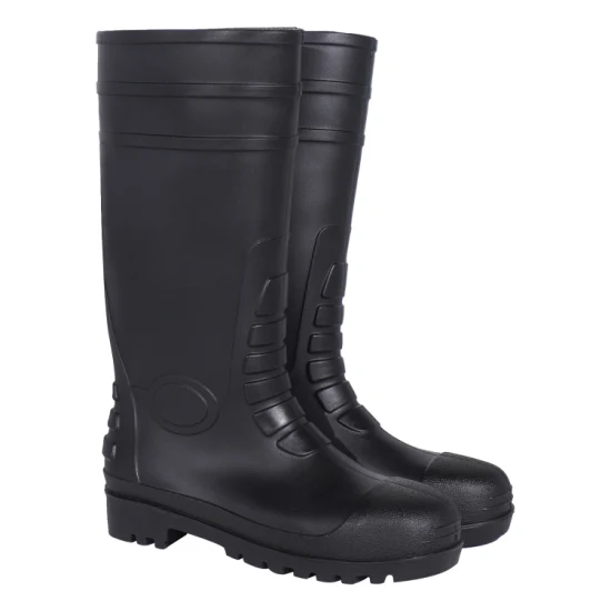 Meia-sola dupla de aço à prova d'água de borracha/PVC botas de chuva segurança no atacado trabalho industrial segurança do trabalho