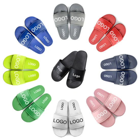 Chinelos personalizados para uso interno sapatos masculinos oem pretos personalizados slides em relevo verão logotipo personalizado feminino sandália deslizante