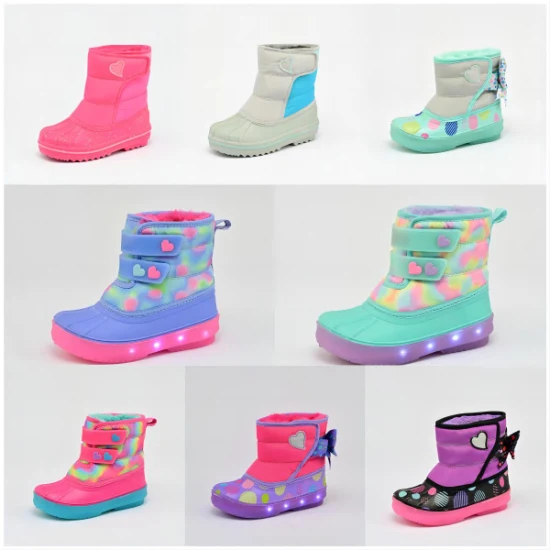 Botas de neve para bebê de pele de pelúcia quente para meninas inverno botas de neve