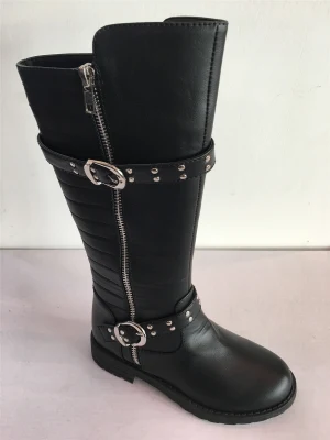 Botas de moda até o joelho PU Solado de injeção de PVC Botas femininas Botas infantis Laides Calçado Botas femininas